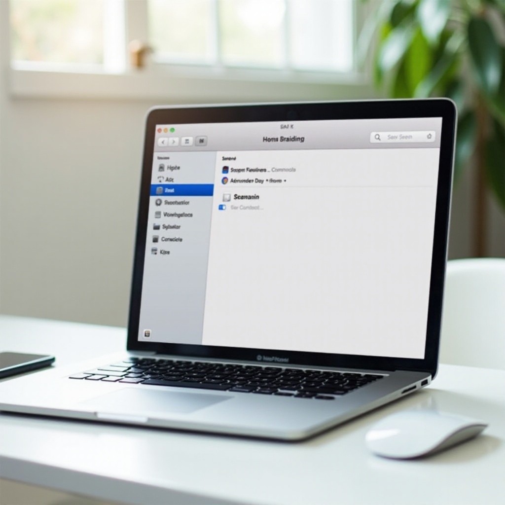 الاتصال بمشاركة الملفات على MacBook